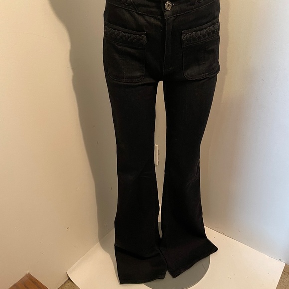Seven for all mankind jeans flare braided detail black size 26 - Picture 2 of 7